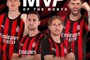 AC米兰官方9月最佳球员候选：莫德里奇、普利西奇、拉比奥特在列
