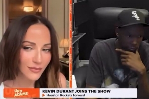 这个漂亮！杜兰特连线美女记者 邀请其看比赛&赛后一起吃点小烧烤