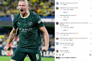 连续12场破门,哈兰德社媒晒照:不过又是普普通通上班的一天 连续12场破门,哈兰德社媒晒照:不过又是普普通通上班的一天