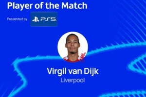 1进球6解围,范戴克当选利物浦5-1客胜法兰克福全场最佳球员 1进球6解围,范戴克当选利物浦5-1客胜法兰克福全场最佳球员