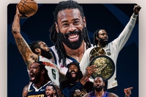 掘金官推晒图致谢小乔丹：场上场下都是冠军 谢谢你！DJ🏆