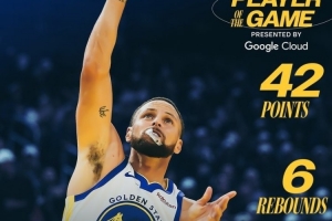 毫无悬念！勇士官方发布库里本场数据海报：全场最佳球员