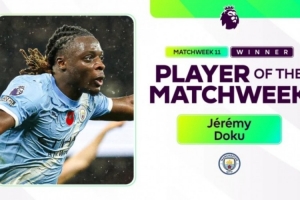 1进球+7次成功过人+11次赢对抗 官方：多库当选本轮英超最佳球员