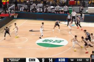 中国男篮落后！李贤重再飚进两记三分 首节已投中四记三分