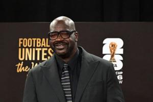 比广告牌高😂NBA传奇奥尼尔抵达世界杯抽签现场，将任抽签嘉宾