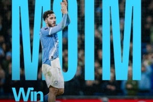 助攻双响！谢尔基当选对阵桑德兰一役曼城队内最佳球员