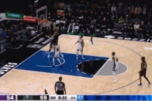 起势了！戈贝尔单臂补扣 森林狼一波10-0打停国王