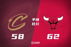 半场战报-公牛62-58领先骑士 吉迪13分 米切尔15分 加兰11+5