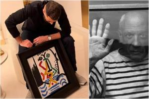 艺术迷！本泽马社媒晒毕加索肖像画，类似画作曾拍100万欧🤑