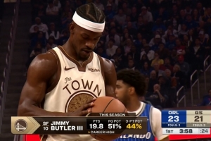 三分手感越来越好！巴特勒本赛季三分命中率44% 生涯最高！