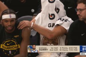 谁是老大？😛库里下场之后给被DNP的希尔德捏捏肩膀