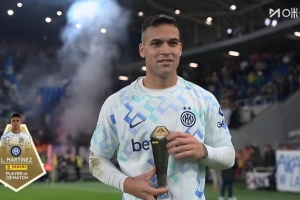 攻入制胜进球！劳塔罗当选国米vs亚特兰大全场最佳球员