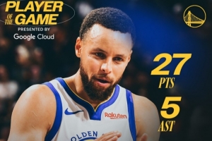 火力凶猛！勇士官方评选本场最佳球员 库里轰下27分5助攻当选