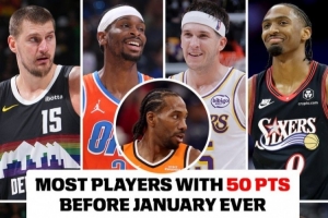 本赛季共9位50分先生：掘金三人在列&约基奇56分最高 卡登皆55分