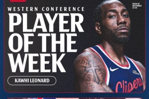 战神卡限时返场！快船发布莱昂纳德周最佳海报 快船生涯第5次！