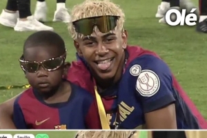 巴塞罗那当地汉堡店借用亚马尔弟弟做宣传：喜欢吃再送你100个