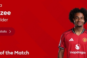 先拔头筹，英超官方：齐尔克泽当选曼联1-1狼队球迷票选全场最佳