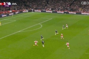打疯了！热苏斯搓射破门打入复出后首球，阿森纳4-0领先维拉！