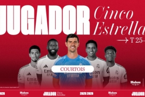 官方：库尔图瓦当选12月份皇马队内最佳球员