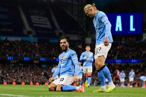 本赛季英超运动战进球榜：曼城33球、利物浦25球、阿森纳20球