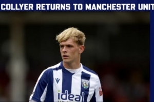 西布朗官方：曼联提前召回21岁中场科利尔，共为西布朗出场12次